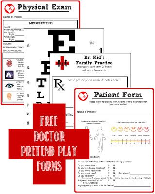 Free Doctor Pretend Play Kit Printables | Free Homeschool Deals © Childcare Themes, Doctor Play, Pretend Play Printables, Prek Activities, Play Printables, Doctor Patient, Community Helpers Theme, Child Life Specialist, Dramatic Play Preschool