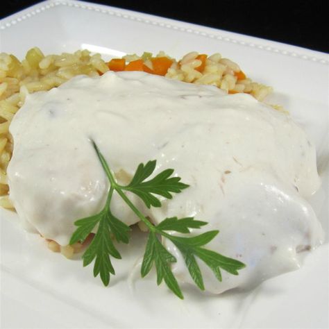 Sherry Wine Sauce Chicken Wine Sauce Chicken, Chicken With Sour Cream, Sherry Sauce, Sherry Recipes, Golden Mushroom Soup, Chicken Sauce Recipes, Sherry Wine, Sauce Chicken, Wine Sauce