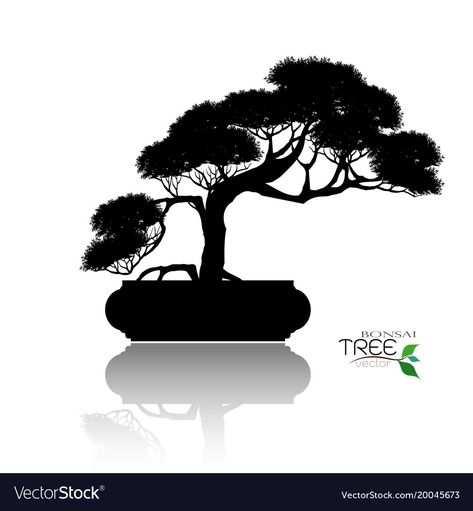 Bonsai Tree Silhouette, Hawthorn Bonsai, Bonsai Design, Zen Tattoo, Epoxy Wall, Logo Desing, Miniature Printables, Bonsai Trees, Image Vector