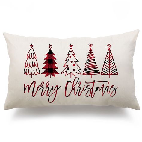 PRICES MAY VARY. Linen 🎄PACKAGE INCLUDES: one pillow cover, No Insert or Filler.Pattern is only on the front and no printing on the back. 🎄SIZE & MATERIAL: This pillow cover fits 12x20 inch insert, PLEASE NOTE: All of our pillow covers are made to ensure a snug fit. Each listing size refers to the pillow insert size and not the pillow cover size. To ensure the proper fit, we make all pillow covers slightly smaller (approximately 0.5" smaller) than the insert size. Made of 100% linen, soft and skin-friendly, no fading or abrasion, can be used outdoors. 🎄This pillow covers has an invisible zipper.Machine wash in cold water The pattern has only one side,perfect item for home or sofa decor,It is a cute gift for your family and friends 🎄EASY TO PUT ON: Only have pillow covers Color-coordina Cute Christmas Pillows, Christmas Pillow Ideas, Diy Christmas Pillows, Winter Christmas Decor, Christmas Decor For Home, Christmas Throw Pillows, Christmas Pillows Diy, Christmas Bridal Showers, Fab Lab