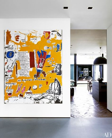 Alex Rodriguez gave Jean-Michel Basquiat’s 1984 painting M.T. pride of place in the entry’s gallery hall. Jm Basquiat, Arte Van Gogh, Alex Rodriguez, تصميم للمنزل العصري, Soyut Sanat Tabloları, Jean Michel Basquiat, Arte Pop, Outdoor Art, Interior Art