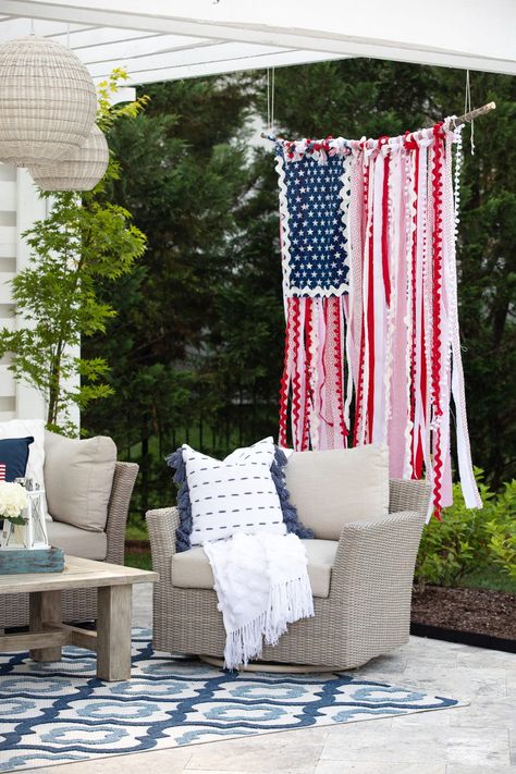 Our Editor's Favorite 4th of July Decorations for 2023 Rag Flag, 4th July Crafts, 4th Of July Ideas, 4th Of July Decor, Fourth Of July Decor, Patriotic Crafts, July Ideas, Americana Decor, 4th Of July Celebration