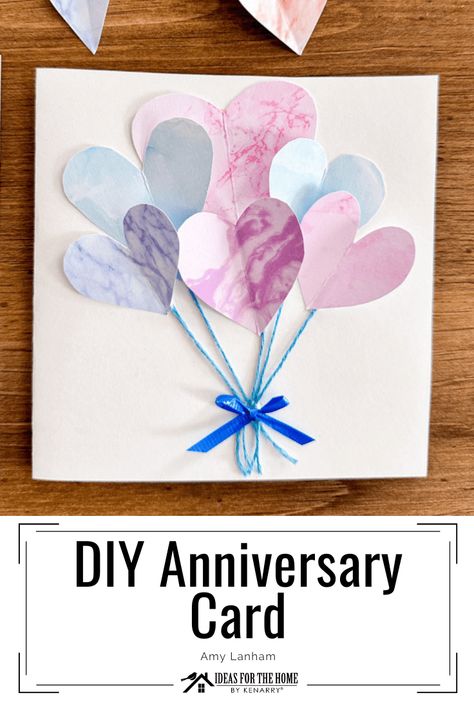 Diy Anniversary Card, Diy Anniversary Cards, Anniversary Crafts, 50th Anniversary Cards, Balloon Heart, Diy Anniversary Gift, Heart Craft, Anniversary Cards Handmade, Diy Anniversary