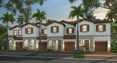 Isola: Townhomes New Home Community - Miami - Miami, Florida | Lennar Homes Mediterranean Townhouse, Florida Townhouse, Resort Hotel Design, Luxury Houses Mansions, Interior Design Games, South Miami, Townhouse Designs, Architecture Model House, Architecture History