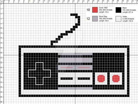 Classic Nintendo Controller Cross-Stitch Pattern by CraftingGeek Classic Nintendo, Nintendo Controller, Modele Pixel Art, Pixel Art Templates, Pattern Maker, Geek Crafts, Dark World, Pixel Crochet, Pola Kristik