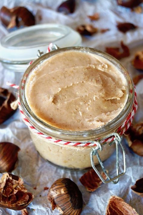 Chestnut butter is one of the most unique, homemade food gifts you can give for the holidays. With only three ingredients, it's easier than you might think! Chestnut Butter, Chestnut Recipes, Homemade Nut Butter, Pistachio Butter, Homemade Food Gifts, Weekend Cooking, Autumn Recipes, Tasty Videos, Food Info