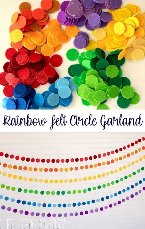 Circle Garland, Diy Headboards, Felt Garland, Handmade Beauty Products, Clever Diy, Felting Projects, Felt Crafts, The Rainbow, Fabric Crafts