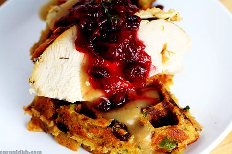 Turkey and Stuffing Waffles Leftover Stuffing Waffles Recipe, Leftover Stuffing Waffles, Stuffing Waffles, Turkey And Dressing, Man Meals, Leftover Stuffing, Thanksgiving Brunch, Fall Meals, Holiday Leftovers