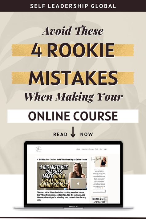 When you start your online course to make passive income for your coaching business, you have a million steps to figure out. From designing your coaching program to learning how to market your online course - it’s a lot to take in! I’ve got you, coach - let me demystify and help you build your signature program with confidence. Just avoid these 4 beginner mistakes with these tips from Self Leadership Global Self Leadership, Online Course Creation, Best Online Courses, Make Passive Income, Create Digital Product, Coaching Program, Online Coaching, Online Course, Social Media Strategies