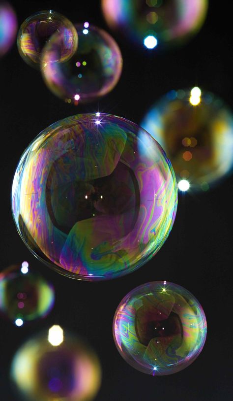 Blowing Bubbles Bubbles Wallpaper Iphone, Bubbles Wallpaper, Soap Bubbles, Iphone Wallpapers, Wallpaper Iphone, Black Background, Floating, Bubbles, Soap