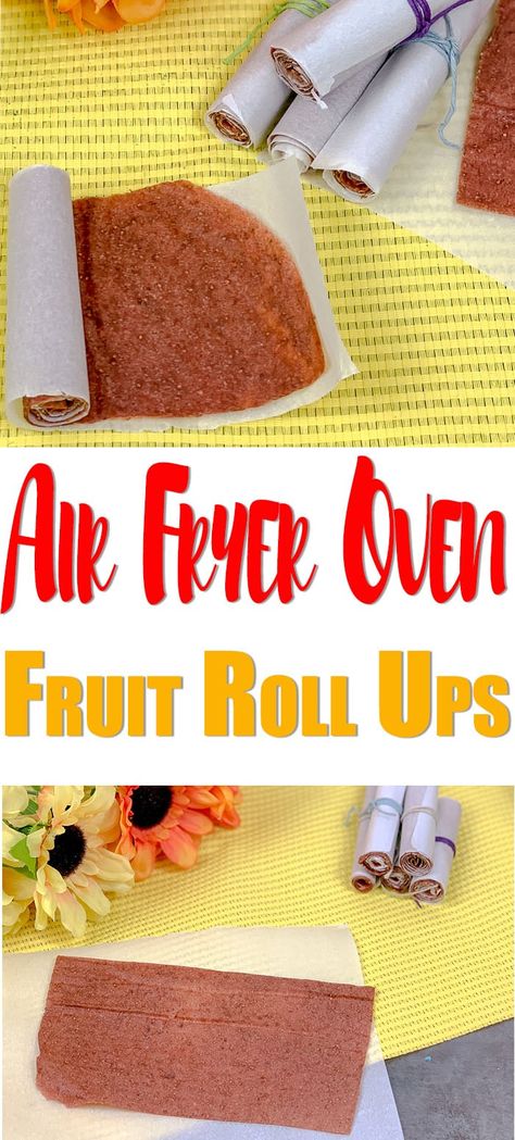 Fruit roll ups are a snack that kids love, I know mine do. What if I told you that you can make homemade fruit roll ups at home in your air fryer oven using the dehydrator function. fruitrollups #homemade #recipe #dehydrator Fruit Roll Ups Homemade, Fruit Leather Dehydrator, Homemade Fruit Roll Ups, Homemade Fruit Leather, Fruit Leather Recipe, Gluten Free Puff Pastry, Gluten Free Bagels, Roll Ups Recipes, Air Fryer Oven