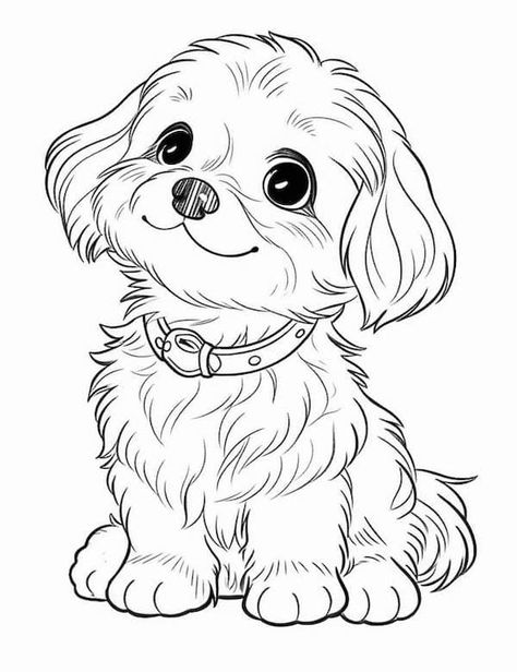 Puppy Coloring Pages, Puppy Drawing, 강아지 그림, Dog Coloring Page, Batman Wallpaper, Cat Coloring Page, Flower Coloring Pages, Cute Coloring Pages, Coloring Book Art