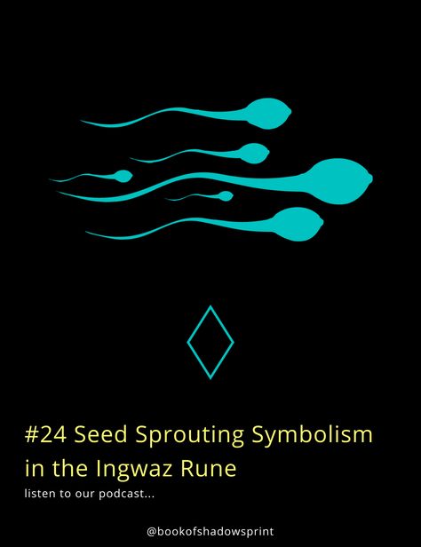 The Ingwaz rune is a symbol of ancient Norse origin that has been used by witches for centuries. Listen to our podcast for the full story! Ingwaz Rune, Seed Sprouting, Elder Futhark, Spiritual Practices, Book Of Shadows, Spiritual Awakening, Growth Mindset, Runes, The History