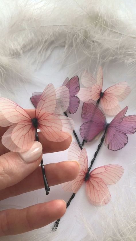 Temporary Tattoo With Perfume, Tiktok Tattoo, Butterfly Hair Pins, Butterfly Hair Accessories, Butterfly Hair Clip, Hair Accessories Clips, Butterfly Clips, Girly Accessories, Butterfly Hair