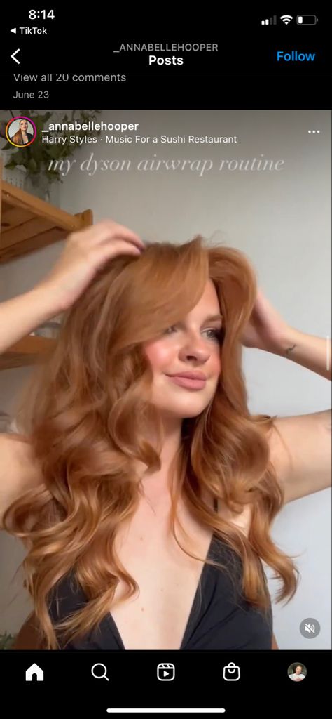 Wavy Ginger Hair, Blowout Curls, Bouncy Blow Dry, Hair Blowout, Ginger Hair Color, Dry Ginger, Strawberry Blonde Hair, Blowout Hair, Strawberry Blonde