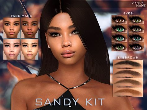 Magic Hands, Female Eyes, Natural Eyebrows, Natural Eyes, Sims 4 Clothing, Brown Girl, Sims Cc, Skin Color, Girl Face