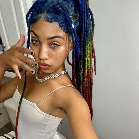 Rainbow Dreads, Rainbow Locs, Dyed Hair Inspiration, Alternative Hair, Locs, Dyed Hair, Hair Inspo, Hair Inspiration, Twist