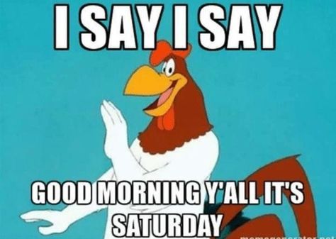 10 Cool & Fun Saturday Quotes And Sayings Foghorn Leghorn Quotes, Cartoon Memories, Saturday Memes, Humour Quotes, Saturday Humor, Foghorn Leghorn, Saturday Quotes, Good Morning Saturday, Morning Memes