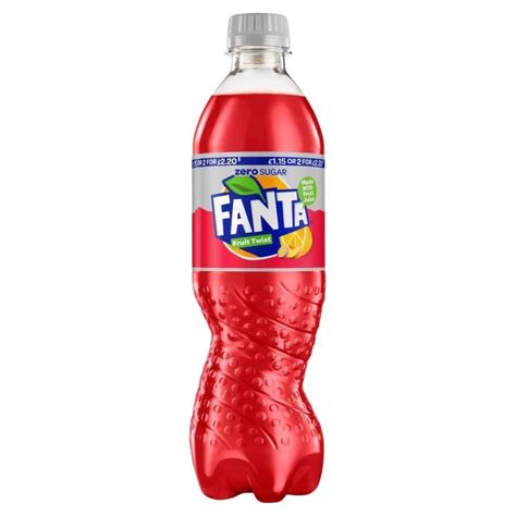 Fanta Fruit Twist, Fanta Bottle, Blueberry Milkshake, Fizzy Drink, Zero Calories, Fruit Juice, Soft Drinks, Favorite Drinks, Natural Flavors