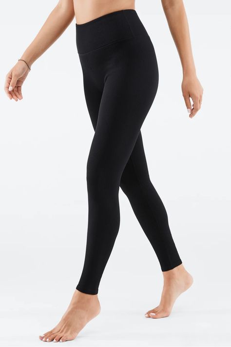 High-Waisted Seamless Rib Legging - | Fabletics Female Activewear, Homecoming Outfit, Thermo Leggings, Cute Outfits With Leggings, High Waisted Black Leggings, Bottom Workout, Fabletics Leggings, Ribbed Leggings, Black High Waist