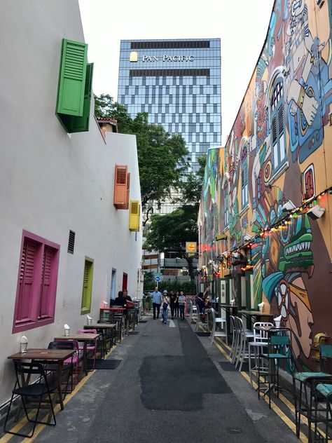 Haji Lane, Singapore - By Kate Singapore Fake Story, Haji Lane Singapore, Singapore Vacation, Singapore Trip, Travel Singapore, Shopping Mall Design, Singapore Tour, Airline Food, Singapore City