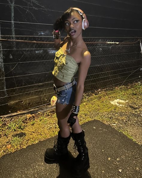 y2k mcbling inspired outfit 2000s fashion 2010s camo Y2k Mcbling, Outfits 2000s, Rave Outfit, 2000s Fashion, Rave Outfits, Camo, Outfit Inspirations, Instagram