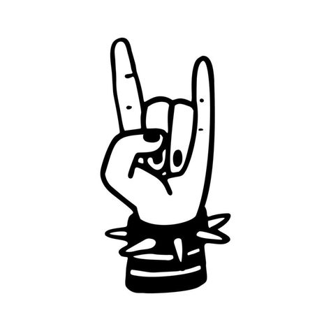 Punk rock collection. Devil s horns gesture, a human hand showing rock sign. Vector illustration on white background. Rock Sign, Hands Icon, Rock Hand, Human Hand, Rock Collection, People Illustration, Cityscape Photos, Background Banner, Hand Illustration