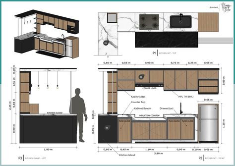 detail drawing kitchen set #interiordesign #kitchendesign Detail Drawing, Detailed Drawings, Kitchen Set, Kitchen Sets, Kitchen Design, Interior Design, Architecture, Instagram, Design