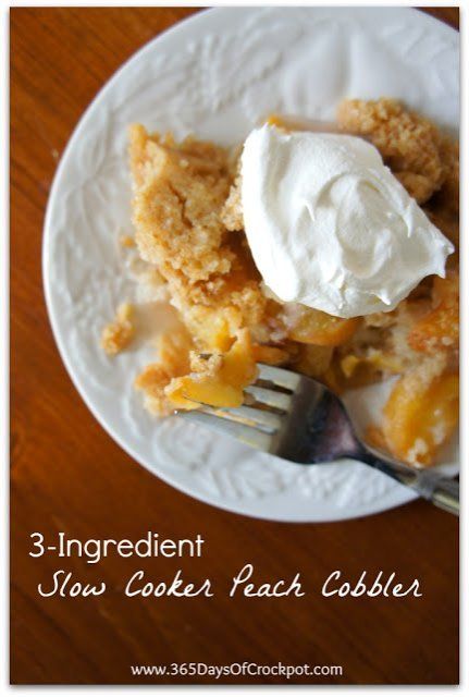 Recipe for 3-Ingredient Slow Cooker Peach Cobbler Slow Cooker Peach Cobbler, Cake Mix Peach Cobbler, Slow Cooker Recipes Dessert, Crock Pot Desserts, Slow Cooker Desserts, Crock Pot Slow Cooker, Lazy Girl, Köstliche Desserts, Crock Pot Cooking