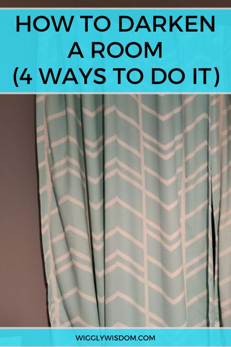 Is your room too bright? Or are you trying to get a baby to nap? Here are 4 effective ways to darken a room! #homehacks #househacks Diy Room Darkening Ideas, Room Darkening Ideas, Diy Blackout Curtains, Window Coverings Bedroom, Room Darkening Window Treatments, Curtains Or Shades, Room Darkening Shades, Black Blackout Curtains, Blackout Curtains Bedroom