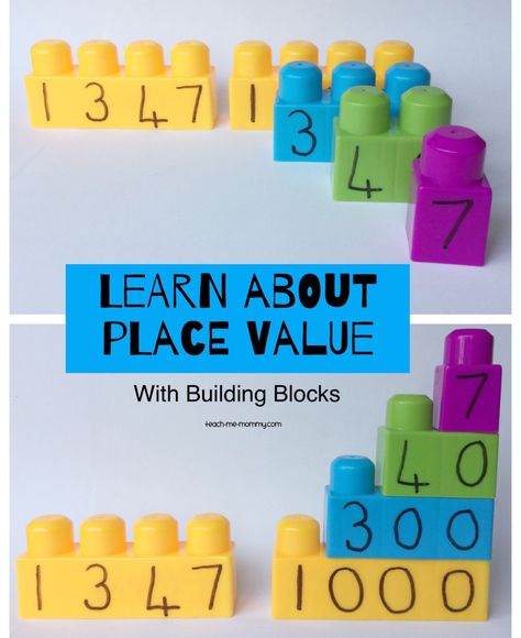 Learn Place Value with Building Blocks! Use your Duplo blocks together with a dry erase marker to teach place value in a hands-on and effective way! Perfect for grade 2's! Teach Place Value, Shapes Activity, Lego Math, Teaching Place Values, Dough Mats, Math Place Value, Math Manipulatives, Lego Blocks, Homeschool Math