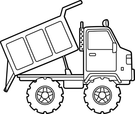 Construction Truck Coloring Pages, Dump Truck Coloring Page, Tractor Coloring Pages, Construction For Kids, Kid Coloring Page, Play Rug, Truck Coloring Pages, Color Worksheets, Garbage Truck