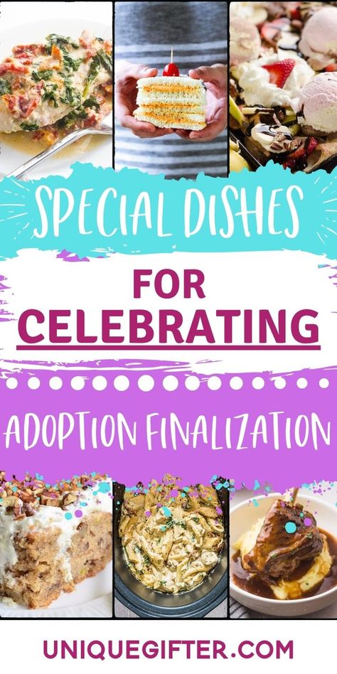 These recipes are the best special dishes to celebrate adoption finalization - find a new favorite for your new child! An adoption finalization is a big milestone to celebrate, with your kid's favorite foods, and a special treat meal. Pick a fancy dessert, an easy family-friendly meal that's quick, or a delicious option to help enjoy the love! #recipes #adoption #specialmeal Adoption Finalization, Adoption Celebration, Bug Snacks, Creamy Tuscan Garlic Chicken, Healthy Snacks List, Special Dishes, Healthy Afternoon Snacks, Fun Fruit, Slow Cooked Lamb