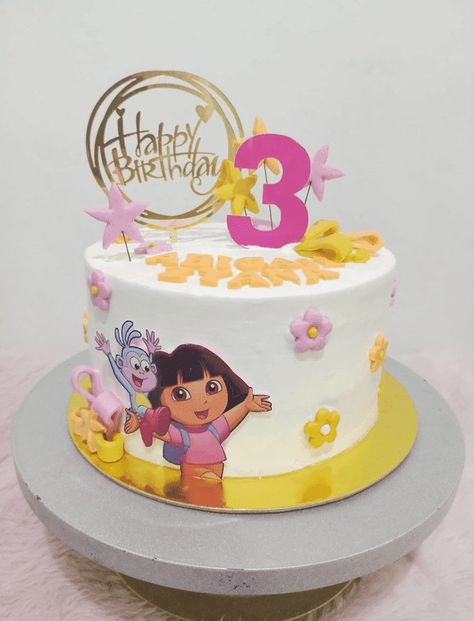 Dora Themed Cake Designs, Dora Buji Cake Design, Dora Cake Design, Dora Theme Cake, Dora Birthday Party Ideas, Dora Birthday Cake, Dora The Explorer Cake, Dora Explorer, Dora Party