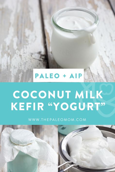 Coconut Milk Kefir Yogurt - a great dairy free alternative to your favorite yogurt! #Paleo #dairyfree #AIP #AIPbreakfast #cleaneating Kefir Yogurt Recipes, Coconut Milk Kefir, Milk Kefir Recipes, Fermentation Station, The Paleo Mom, Kefir Yogurt, Lacto Fermented, Aip Breakfast, Coconut Milk Yogurt