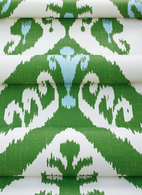 Thibault Wallpaper, Kelly Green Wallpaper, Ikat Wallpaper, Construction Wallpaper, Porcelain Wall Tile, Watercolor Wallpaper, Custom Sofa, House Paint Exterior, Paint Supplies