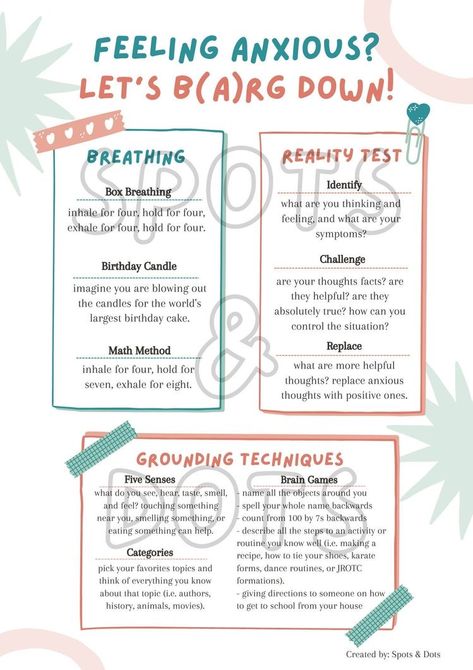 Coping Skills Activities, Counseling Worksheets, Mental Health Activities, Grounding Techniques, Counseling Activities, Math Methods, Therapy Tools, Emotional Wellbeing, Breathing Techniques