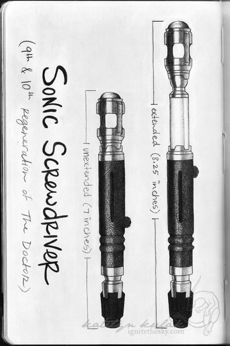 Sonic screwdriver Screwdriver Drawing, Dr Who Sonic Screwdriver, Doctor Who Craft, Link Edit, Doctor Who Funny, Doctor Who Memes, Doctor Who Fan Art, Sonic Screwdriver, Doctor Who Quotes