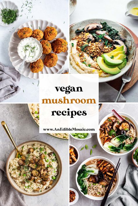 Vegan Mushroom Recipes, King Oyster Mushroom Recipe, Hearty Soups And Stews, Vegan Stuffed Mushrooms, Vegan Mushroom Gravy, Oyster Mushroom Recipe, Mushroom Side Dishes, Vegan Ground Beef, Roasted Cauliflower Soup