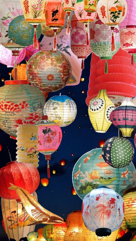 Lantern Festival Wallpaper, Lanterns Aesthetic, Lantern Aesthetic, Festival Wallpaper, Lantern Wallpaper, Artist Wallpaper, Lantern Festival, Diy Stuff, Porch Decor