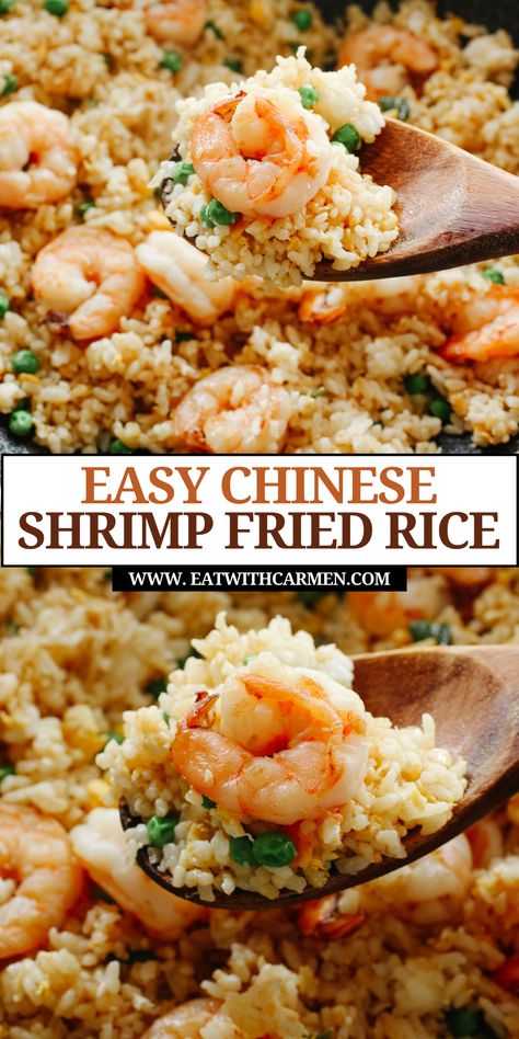 Treat yourself to a delicious dinner with Chinese Shrimp Fried Rice For Dinner! This dish is a flavorful combination of tender shrimp, fragrant rice, and crisp vegetables, perfect for fans of chinese cooking recipes. Ideal for a quick and satisfying meal, it's a standout among shrimp recipes for dinner and seafood recipes. With the convenience of easy chinese recipes and easy rice recipes, this fried rice recipe is sure to become a favorite. Elevate the dish with your favorite seafood sauces ... Spicy Shrimp Fried Rice, Chinese Shrimp Fried Rice, Seafood Sauces, Chinese Shrimp, Rice For Dinner, Seafood Fried Rice, Vegan Bowl Recipes, Shrimp Fried Rice Recipe, Vegetarian Oyster Sauce