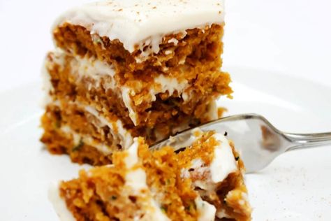 Pumpkin Zucchini Cake Zucchini Pumpkin Bars, Pumpkin Zucchini Cake, Starbucks Psl, Pumpkin Zucchini Bread, Most Delicious Cake, Zucchini Bars, Pumpkin Zucchini, Pear And Almond Cake, Cake Pumpkin