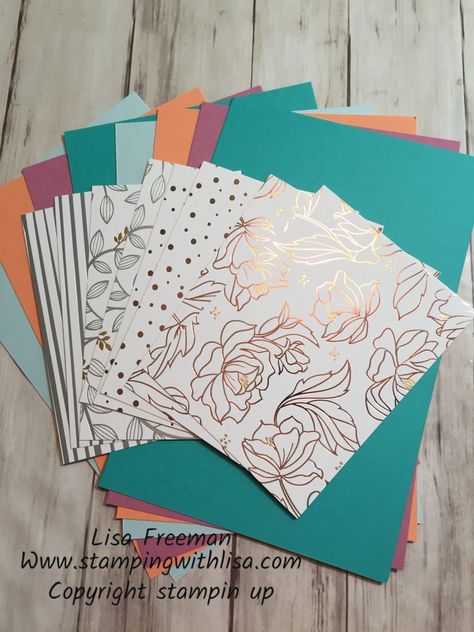 Hey Everyone! I know Sale-abration is over, but I have been hoarding the Springtime Foil Designer paper so I am offering card kits for FREE with a $75 purchase    (Please use hostess code 6WSKNGAS)   OR you can order packs of them for $10 each including shipping! Scroll down to the bottom of the page … Stampin Up Flowering Foils Dsp Cards, Something Fancy Dies Stampin Up Cards, Stampin Up Techniques Tutorials, Stamping Up Cards Ideas, New Stampin Up Cards, Easy Stampin Up Cards, Stampin Up Christmas Cards 2022-2023, Cricut Cards Ideas Cardmaking, Stampin Up Dsp Cards