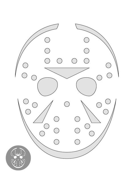 Jason Pumpkin Carving, Jason Voorhees Pfp, Halloween Pumpkin Templates, Pumpkin Carving Stencils Templates, Angel Y Diablo, Pumpkin Carving Stencil, Printable Pumpkin Stencils, Halloween Pumpkin Stencils, Halloween Pumpkin Carving Stencils