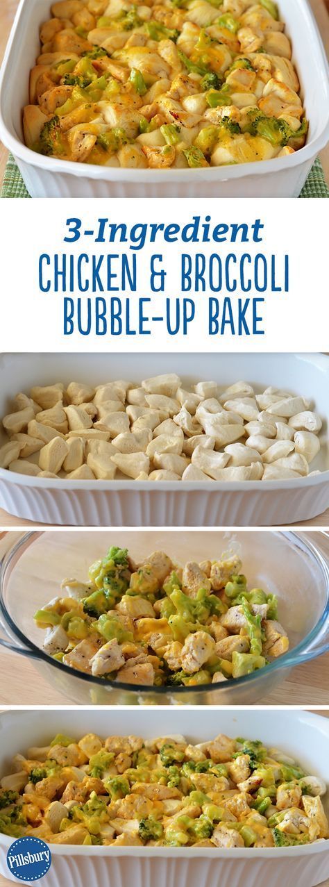 Double Broccoli, Sauce For Broccoli, 3 Ingredient Chicken, Cheese Sauce For Broccoli, Homemade Ingredients, Cheddar Broccoli, Broccoli Bake, Broccoli Chicken, Pillsbury Recipes