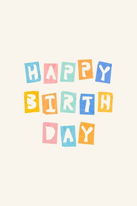 Free Typography Fonts, Happy Birthday Font, Happy Birthday Typography, Birthday Typography, Happy Birthday Illustration, Colorful Typography, Cute Typography, Happy Birthday Png, Happy Birthday Wallpaper