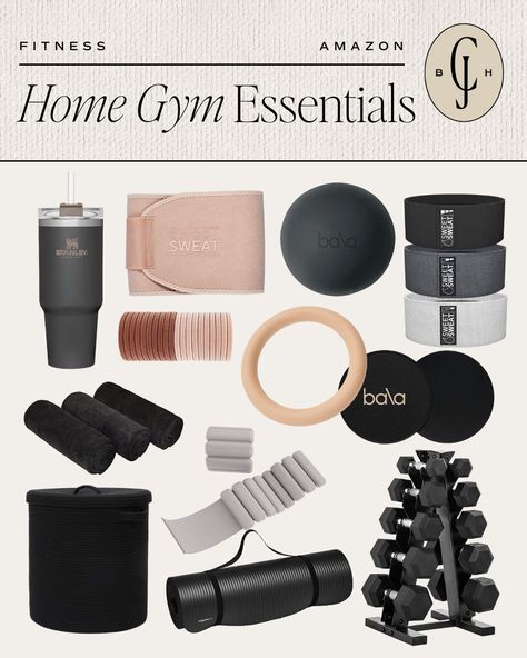 Aesthetic Workout Equipment, Gym Gear Women, Gym Bag Essentials Women, Workout Supplies, Becky Hillyard, Home Gym Essentials, Workout Room Home, Gym Bag Essentials, Cella Jane