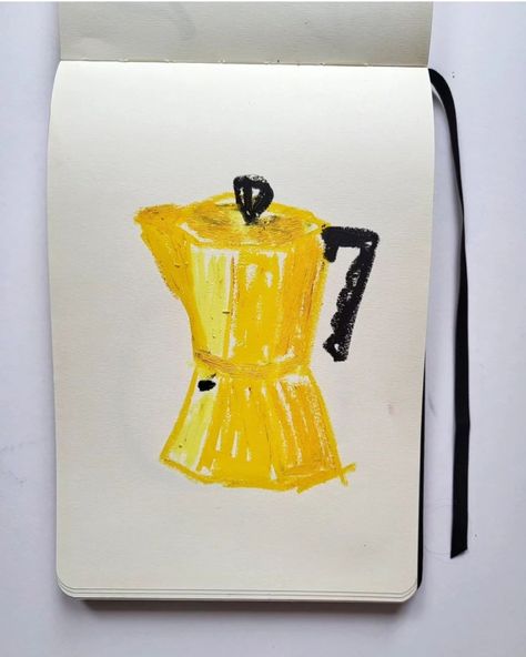 Ode à cafeteira Oil Drawing Ideas, Coffee Oil Pastel, Simple Oil Pastel Drawings, Pastel Moka, Oil Pastel Food, Oil Pastel Drawings Aesthetic, Pastel Colors Drawing, Simple Oil Pastel Art, Pastel Oil Drawing