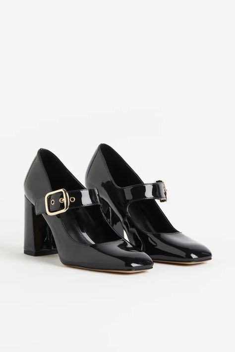 Block Heel Mary Janes - Black - Ladies | H&M AU 2 H&m Heels, Heel Mary Janes, H&m Shoes, Black Block Heels, Mary Jane Heels, Mary Janes, Destiny, Black Shoes, Block Heels