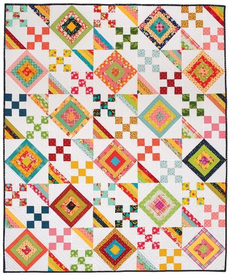 Nine Patch Quilts, Polka Dot Quilts, Rainbow Quilts, History Of Quilting, Block Quilts, Sewing Quilts, 9 Patch Quilt, Quilt Pattern Download, Keepsake Quilting